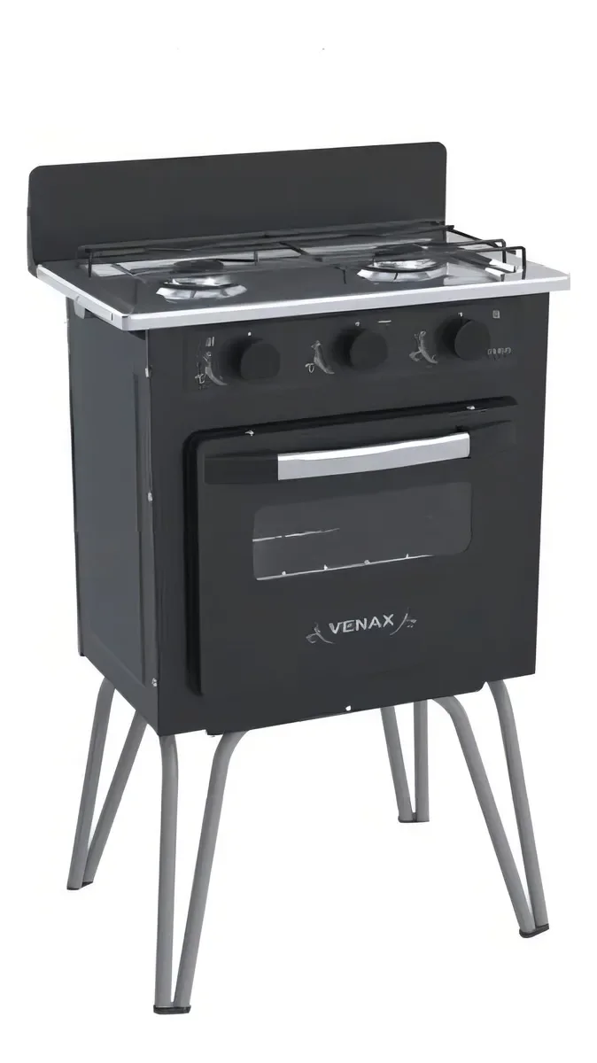 Fogão Venax Gemini Vetrô 2 Queimadores com Forno 22L – Preto Fosco