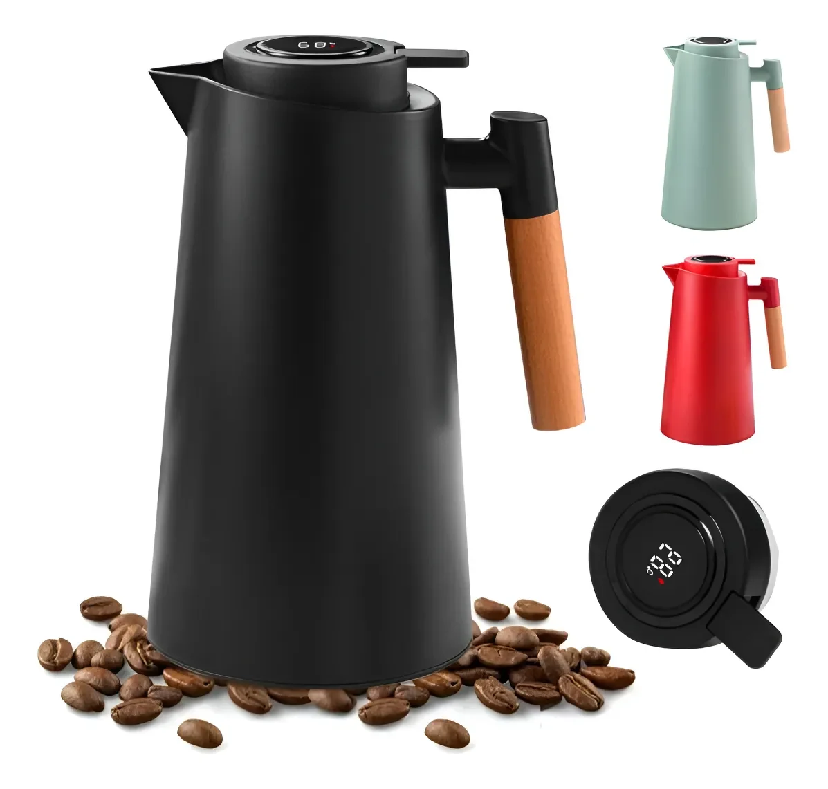 Garrafa Térmica 1 Litro com Termômetro LED – Café e Chá na Van