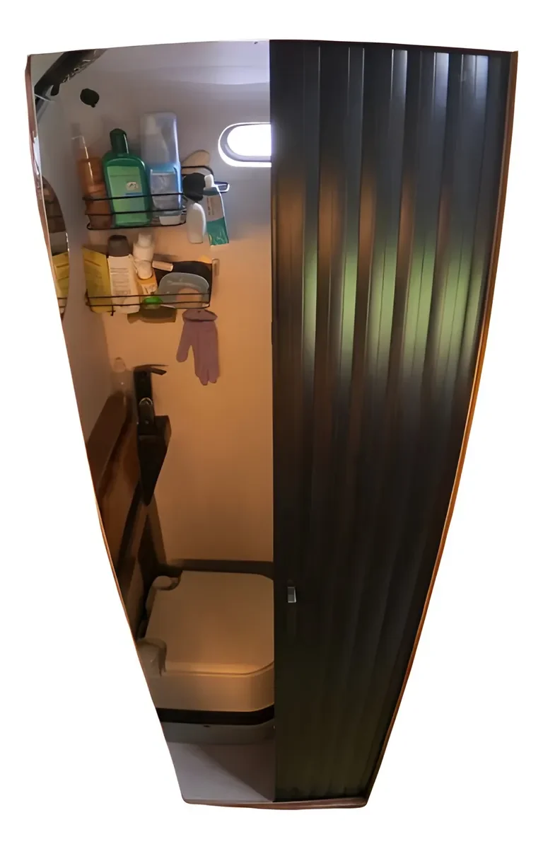 Porta de Correr em Alumínio para Banheiro de Motorhome e Trailer