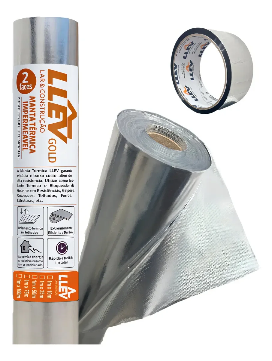 Manta Térmica Dupla Face Aluminizada – Rolo com 50m² para Van e Motorhome