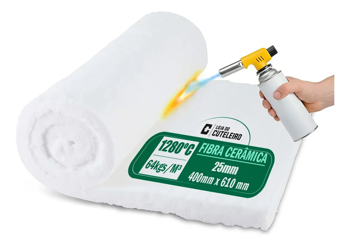 Manta de Fibra Cerâmica Alta Temperatura 1260°C – 25mm (400 x 610 mm)